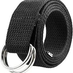 gelante Canvas Web D Ring Belt Silver Buckle Military Style for men & women 1 or 3 pcs-picture-38