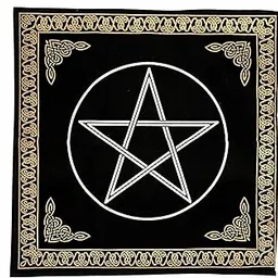 Shreyshti Altar/Tarot Cloth Velvet Pentacle, Black 24 inch x 24 inch for Tarot Reading, Wicca, Pagan, Magic, Wall Decor, Table Cloth-image-50