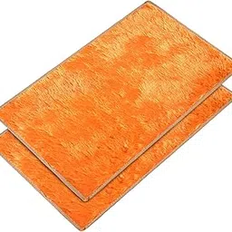 Kuber Industries 2 Pcs Velvet 14x21 Inch Anti-Skid Door Mat for Home Entrance | Water Absorbent Front/Floor Mat for Bathroom/Floor Mat for Bathroom and Bedroom | Plain Design - Golden-picture-55