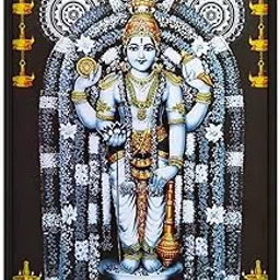 Lord Guruvayur Appan / Guruvayoorappan Black Photo Frame - 9 x 6 in (2-in-1 Wall or Desk) , Wood-picture-53