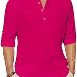 edinwolf Green Color Cotton Solid Casual Slim Fit Short Kurta for Men-picture-16