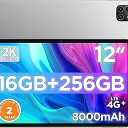 Android Tablet, 12 inch Large Screen Tablet, 2 Years Protection, 1200 x 2000 IPS 2K Resolution Display, Reinforced Type-C Port, 18W PD Charger, 8000mAh Battery, 8MP+13MP Camera, WiFi 6 & Bluetooth 5.4-picture-29