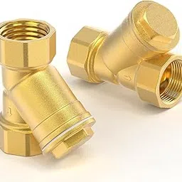 GASHER 2PCS Brass 3/4" Female Y Strainer Mesh Filter Valve for Water Oil Separation-picture-18