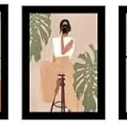 SR_ENTERPRISES ' Abstract girl theme painting set of 3 for wall decoration.,SH_9X13_SR_White_Frame_1745-picture-27