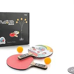 Table Tennis Trainer Toys for Kids & Adults | Rebound Rackets and Balls Base Training Practice Set | Outdoor Indoor Games for Boys & Girls image 1