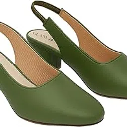 Women’s Slingback Block Heel Pumps | Stylish Comfortable Closed Toe Office & Casual Wear Sandals | Elegant Slip-On Heels for Women & Girls-image-8