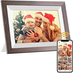 TECPHILE 10.1" WiFi Digital Photo Frame, 32GB HD Touchscreen Smart Frame with App Control, Auto-Rotate, Instant Sharing, Stereo Speakers, Easy to Share Photos, Videos, and Music Remotely -Wood Finish-picture-21