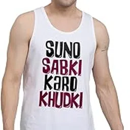 peppyzone Men's Letter Print Regular Fit Vest-picture-28