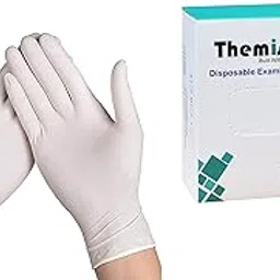THEMISTO Latex Medical Examination Hand Gloves, Disposable Gloves Non-Sterile and Less Powdered, White Coloured Surgical Gloves - Pack of 50 Pieces(Medium)-picture-24