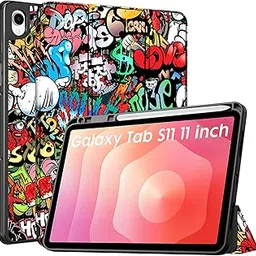 Robustrion Cover Case for Samsung Galaxy Tab S11 11" Cover with [S-Pen Holder], Flip Cover Case for Samsung S11 Tablet 11 inch [Auto Sleep Wake] - Hippy-image-79