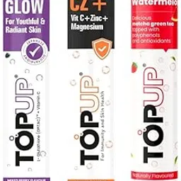 TopUp Glow & Immunity Combo | Pack of 3 | Glow (Glutathione), CZ+ & Strawberry Watermelon Green Tea | Promotes Radiant Skin, Supports Immunity & Aids Detox-picture-27
