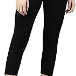 rocksy Slim Fit Stretchable Cotton Capri Leggings for Women 3/4 Mid-Rise Cropped Leggings |Wide Elastic Yoga Leggings | Workout Tights | Three Fourth Leggings Women for Gym, Running |Size XS- 3XL |-picture-58