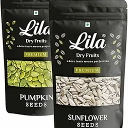 LILA DRY FRUITS Pumpkin Seeds 200g and Sunflower Seeds 200g for Eating | Protein Rich Snacks High Fiber Superfood Immunity Booster Diet Seeds for Salads, Smoothies 400 g Perfect for Gifting-image-7