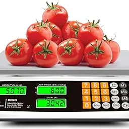 BROMECH Price Computing Scale 88lb/40kg Commercial Food Scale for Produce Meat Weighing, LCD Display and Green Bright Backlight for Farmers Markets, Meat Shop, Deli (Not for Trade)-image-2