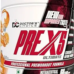 dc doctors choice Doctor's Choice L-Citrulline, Creatine PRE-X5 Ultimate Professional Pre-Workout Formula 350gm [50 Servings - Tropical Orange]-picture-12