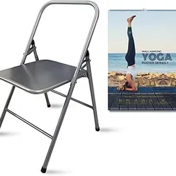 California Wellness Products Iyengar Yoga Chair | Backless Yoga Chair for Holding, Alignment, Flexibility | Capacity: 100kg (Yoga Chair + Poster)-picture-12