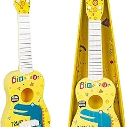 AK'S Venture 17 Inch Kids Guitar Toy – Musical Instrument for Kids with Strings | Dinosaur, Jungle Safari, Unicorn, Space Design | Educational Toy Gift for Boys & Girls 3+ | Pack of 1 (Yellow)-picture-18