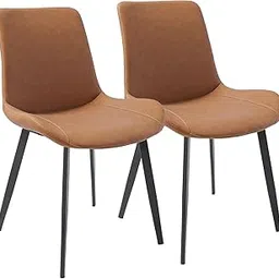 Creative Modern Rexin Dining Chair – Stylish, Durable & Easy-to-Clean Faux Leather Seating (Pack of 2) (Camel)-picture-20