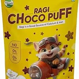 Veg4U Ragi Choco Puff — Crunch chocolate Cereal | Source of calcium & iron | Star Shaped| Not Fried, Zero Maida | Snack For School Tiffin | Travel-Healthy Snacks For Kids | Friendly - (100gm - Pack of 1)-picture-26