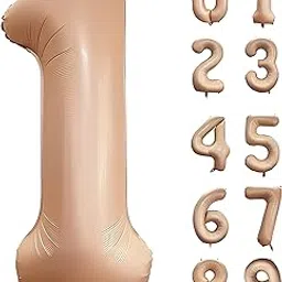 GREATRIL 40-Inch BIG Number 1 Foil Balloon in Caramel – Giant Party Decoration Balloon for Birthday, Wedding, Anniversary, Graduation & Special Celebrations-picture-10