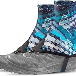 AONIJIE Low Trail Gaiters Ankle Gators Protective Reflective Shoe Covers UV Protection Breathable Sand Prevention for Triathlon Hiking Blue L Size-picture-54