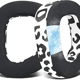 SOULWIT Cooling-Gel Earpads Replacement for Corsair HS80 Max/HS80 USB Wired/HS 80 RGB Wireless Gaming Headsets, Ear Pads Cushions with High-Density Noise Isolation Foam - Snow Leopard image 1