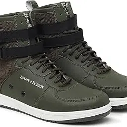 Zixer Men's Trending Chunky Style High Top Fashion Sneakers/Sports/Casual Shoes for Men | Ankle Casual/Dancing Shoes for Men Latest || Motorcycle Riding Boots ||Bike Riding Biker Boots for Boys, Mens image 1