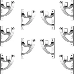 Ferio Artistic Curtain Brackets for Modern Home and Window Fitting Ideal for 1 inch Curtain Rod for Window and Door Rod Holder Accessories for Home Improvement (Chrome, Pack of 10)-picture-37