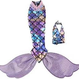 UJEAVETTE® Toy Doll Mermaid Tail Dress & V Collar Halter Top for Doll Light Purple-picture-15