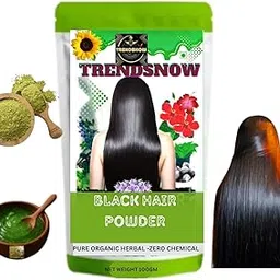 Black Hair Powder for Natural Organic Colour for Silky Smooth Hair Growth, Deep Cleansing, Long Lasting Shade for Women & Men (pack of 2)-image-2