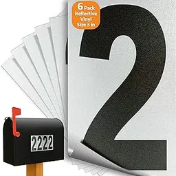 iSYFIX Black Vinyl Number 2 (Two) Stickers - 6 Pack 3 inch - Premium Decal, Reflective Background & Pre-Spaced for Mailbox, Signs, Window, Door, Cars, Truck, Home, Business, Address, Indoor & Outdoor-image-9