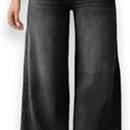 High Waist Wide Leg Jeans, Denim, Western Style image 1