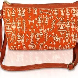 raang desi Unisex Wrist Sling Bag | Bali Print Cotton Sling Bag | Sling Bag for Carrying Cell Phone, Card, Cosmentics and Other Daily Essentials | Spacious 2 Compartments Sling Bag-picture-20