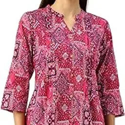 feranoid Elegant Mandarin Collar Printed Tunic – Stylish & Comfortable, Sizes S-3XL-picture-15