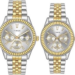 timex Unisex Silver Round Dial Analog Pair Watch - TW0PRE001-picture-32