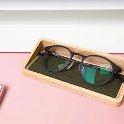 RTIST INTERNATIONAL Eyeglasses Holder, Horizontal Glasses tray, Sunglasses stand, Walnut Glasses organizer, Engraved Wood Office Accessory, Father's day Gift white (White)-picture-21