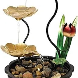 Merishopp Electric Tabletop Fountains 3 Tiers Feng Shui Flowing Water for Office Decor | Home Decor | Indoor Fountains-picture-67