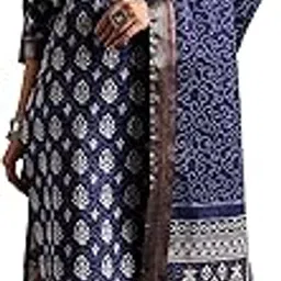 libas Womens Printed Cotton Straight Kurta With Trousers and Dupatta-picture-18