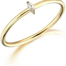 Single Marquise Ring 14k Yellow Gold Plated Girls For Women-picture-40