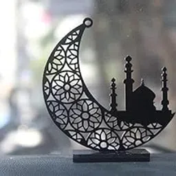 MH HILLS Divine Elegance Spiritual Car Hanging Accessory | Premium Islamic Décor for Rearview Mirror | Ideal Gift - Moon Mosque 01 (Pack of 1)-picture-17