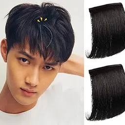 HAIR WALA™ 02 PCS, 5 x 3 Inch Slik Base Men's Hair Topper, Hair Pads, Top Fluffy Hair Clips, Booster Wigs, Matte Silk Hair Clips, Invisible Hair Extensions, Black Color-picture-26