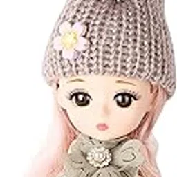 Cute Doll Keychain with Long Blonde Hair, Knitted Cap and Dress for Keys, Bags, Purses and Hanging, Perfect Birthday Return Gift, Doll Keyring for Girls, Women, Kids-picture-71