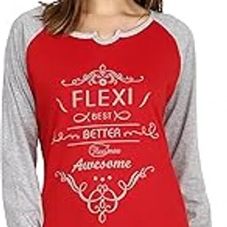 fleximaa Women's Cotton Printed Raglan Full Sleeve T-Shirt-picture-16
