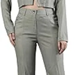 Comfortable Fit Crop Jacket and Pant Co-ords Set, Soft and Breathable Cotton Fabric with Front Zip Button closure and 2 Side Pockets, for Women, Pack of 1-image-15