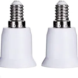 ascension ® E14 to E27 Screw Base Socket Lamp Holder Light Bulb Converter Adapter Plastic White (E14-E27, Pack of 2)-image-89