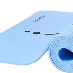Amazon Basics Body Alignment Yoga Mat | 6 MM Thick Mat | Carry Strap | Grippy Surface | Anti Slip Exercise Mat | TPE & EVA Material | Yoga Mat for Men & Women | For Gym or Home (Blue)-image-98
