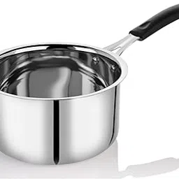 Embassy Stainless Steel Plain Patti Saucepan/Tea Pan | 1.5 Litre | Size 12 | Saucepan for Milk, Tea, Boiling, Sauces | Compatible on Gas & Induction Cooktops image 1