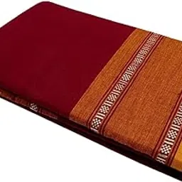 Anka's Handmade Bharatanatyam & Kuchipudi Dance Practice Cotton Saree (Maroon With Yellow & Silver Colour Rudraksha Border)-picture-15