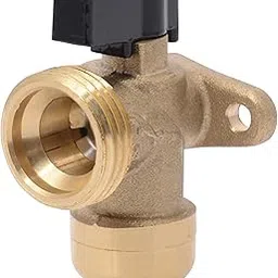 Sharkbite 25560LFA Washing Machine Angle Valve, 1/2 inch x 3/4 inch MHT Garden Hose Valve, Push-to-connect Copper, PEX, CPVC, PE-RT Pipe-picture-13