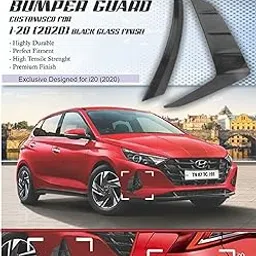 CARIZO Car Front and Rear Corner Bumper Guard Protector | Black | Anti-Collision | Anti-Scratch Bumper Protector | Pack of 4 | Compatible with New Hyundai i20 (2020-2022) | ABS Plastic-picture-52